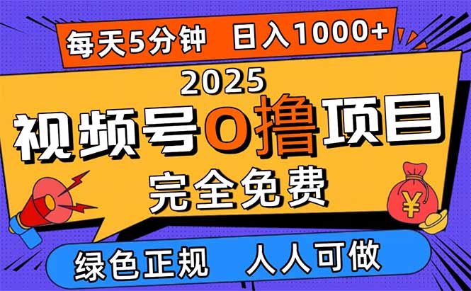 2025视频号0撸项目，5分钟一个号，日入1000+，人人可做-心语项目网
