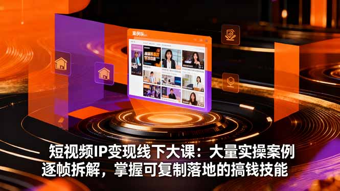短视频IP变现线下大课：大量实操案例逐帧拆解，掌握可复制落地的搞钱技能-心语项目网