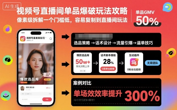 视频号直播间单品爆破玩法攻略，像素级拆解一个门槛低，容易复制到直播间玩法-心语项目网