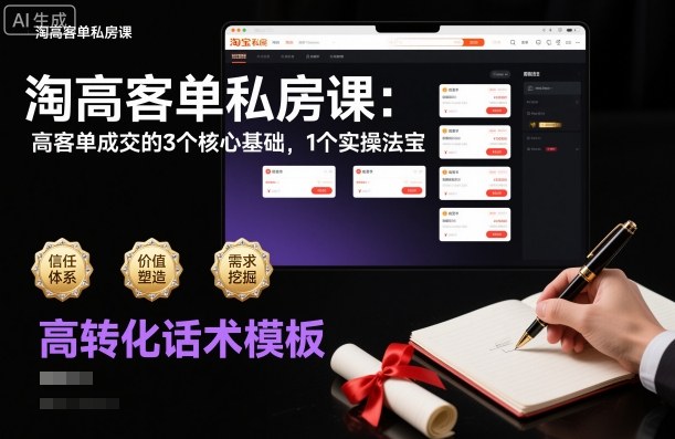淘高客单私房课：高客单成交的3个核心基础，1个实操法宝-心语项目网