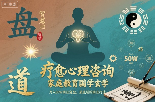 疗愈心理咨询，家庭教育国学玄学，月入50个商业复盘，最底层的商业打法-心语项目网