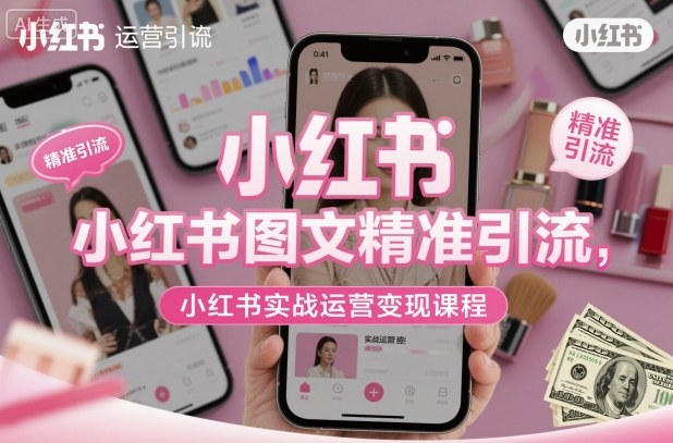 小红书图文精准引流，小红书实战运营变现课程-心语项目网