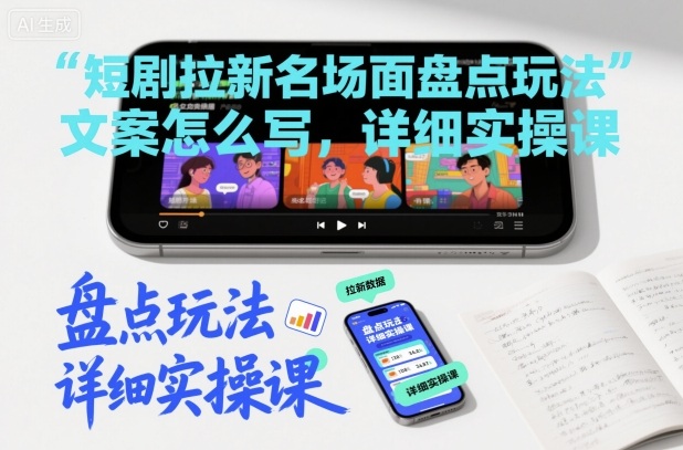 短剧拉新名场面盘点玩法文案怎么写，详细实操课-心语项目网