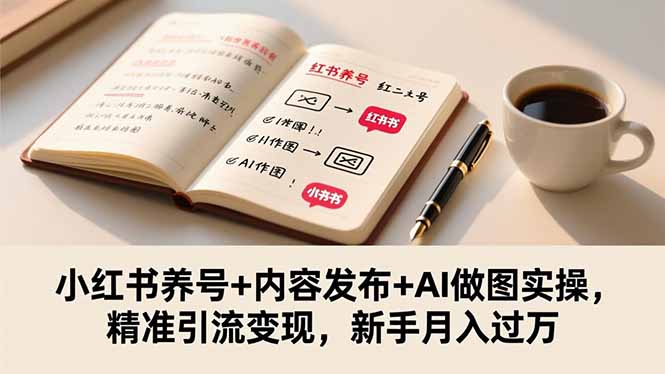 小红书养号+内容发布+AI做图实操，精准引流变现，新手月入过万-心语项目网