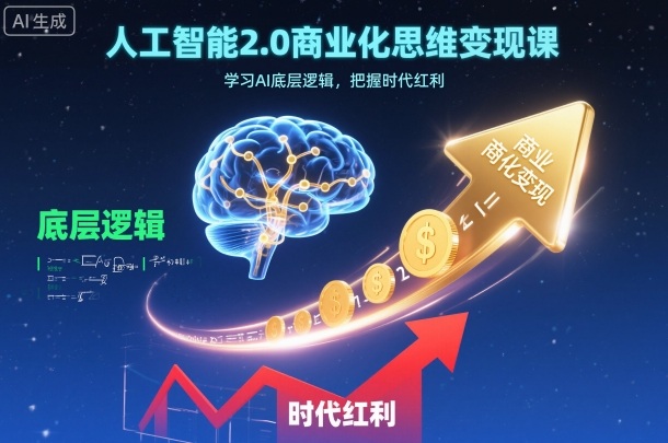 人工智能2.0商业化思维变现课，学习AI底层逻辑，把握时代红利-心语项目网