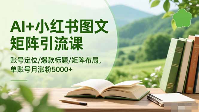 AI+小红书图文矩阵引流课：账号定位/爆款标题/矩阵布局/单账号月涨粉5000+-心语项目网