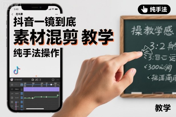 抖音一镜到底素材混剪教学，纯手法操作-心语项目网