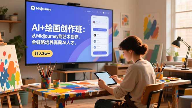 AI+绘画创作班：从Midjourney到艺术创作，全链路培养高薪AI人才，月入3w+-心语项目网