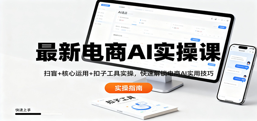 最新电商AI实操课：扫盲+核心运用+扣子工具实操，快速解锁电商AI实用技巧-心语项目网
