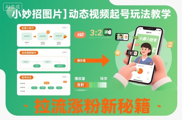 小妙招图片＋动态视频起号玩法教学，拉流涨粉新秘籍-心语项目网