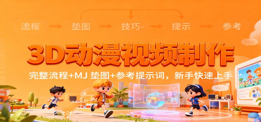 3D动漫视频制作，完整流程+MJ 垫图+参考提示词，新手快速上手-心语项目网