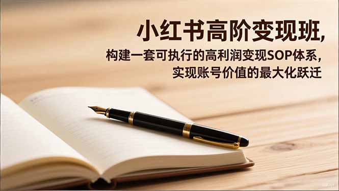 小红书高阶变现班，构建一套可执行的高利润变现SOP体系，实现账号价值的最大化跃迁-心语项目网