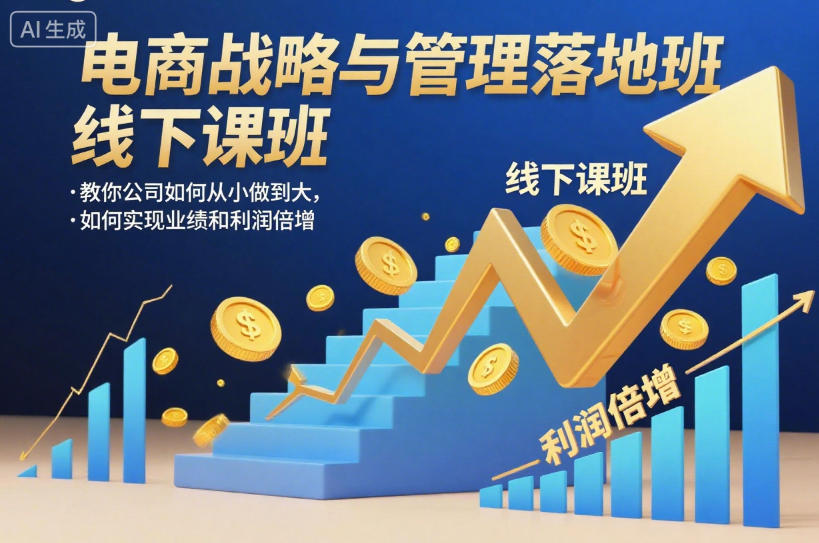 电商战略与管理落地班线下课，教你公司如何从小做到大，如何实现业绩和利润倍增【录音】-心语项目网