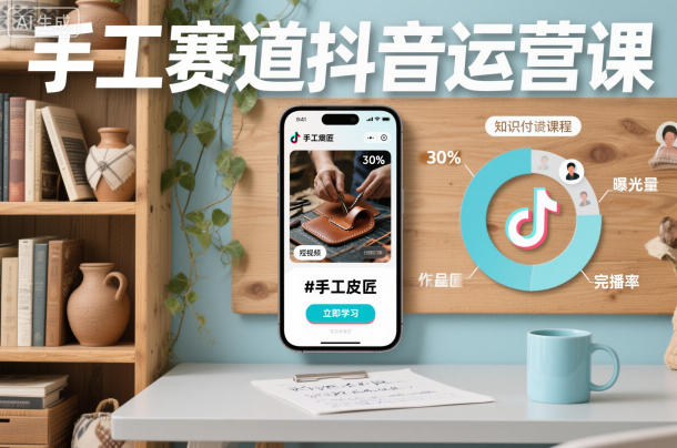 手工赛道抖音运营课,手工赛道流量运营