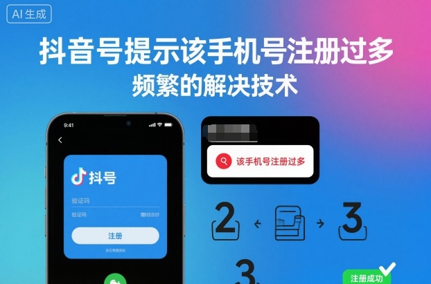 抖音号提示该手机号注册过多，频繁的解决技术-心语项目网