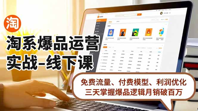 淘系爆品运营实战-线下课，免费流量、付费模型、利润优化，三天掌握爆品逻辑月销破百万-心语项目网