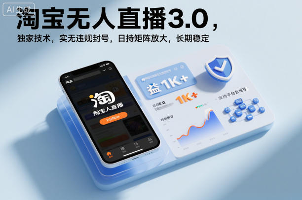 淘宝无人直播3.0，独家技术，实无违规封号，日收益1k+，支持矩阵放大，长期稳定【揭秘】-心语项目网