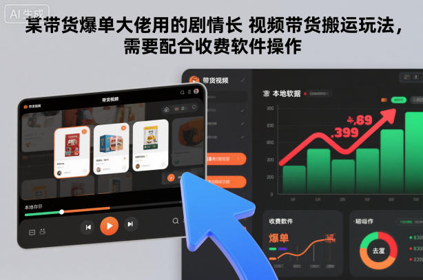 某带货爆单大佬用的剧情长视频带货搬运玩法，需要配合收费软件操作-心语项目网
