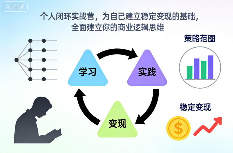 个人闭环实战营，为自己建立稳定变现的基础，全面建立你的商业逻辑思维-心语项目网