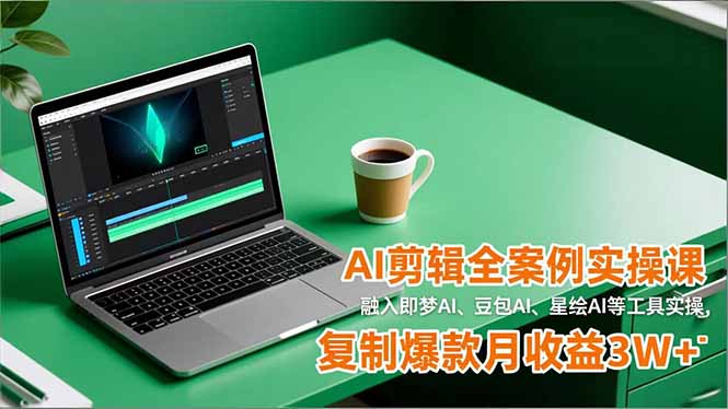 AI剪辑全案例实操课，融入即梦AI、豆包AI、星绘AI等工具实操，复制爆款月收益3W+-心语项目网