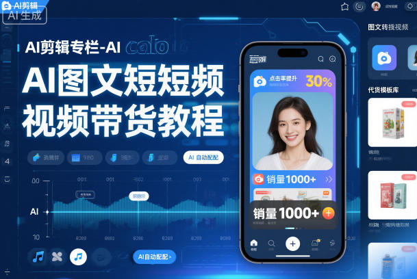 AI剪辑专栏-AI图文短视频带货教程-心语项目网