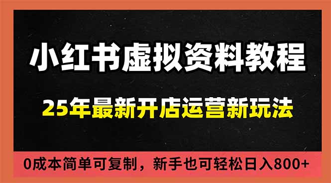 小红书虚拟资料项目：最新搜索流变现玩法，0成本简单可复制，一人多店打法，新手日入800+-心语项目网