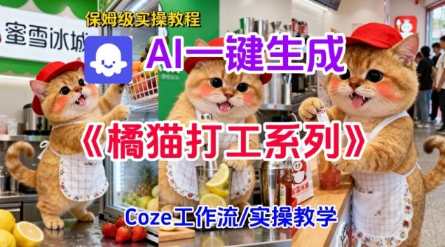 Coze扣子工作流一键生成胖橘猫打工短视频，保姆级实操搭建教学-心语项目网