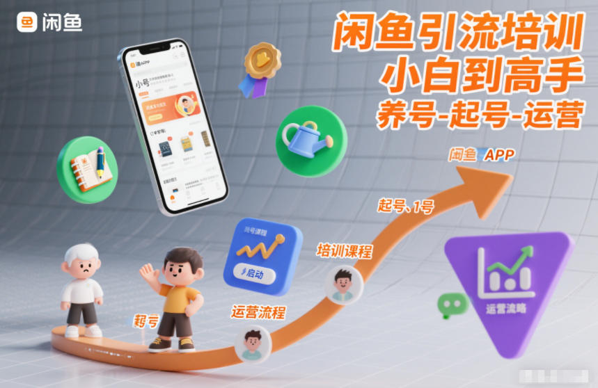 闲鱼引流培训，小白到高手，养号-起号-运营-心语项目网