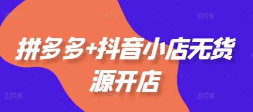 拼多多+抖音小店无货源开店，包括：选品、运营、基础、付费推广、爆款案例等(更新25年12月)-心语项目网