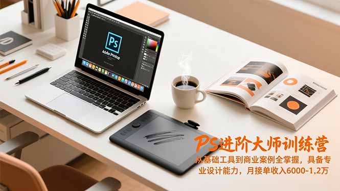 PS进阶大师训练营，从基础工具到商业案例全掌握，具备专业设计能力，月接单收入6000-1.2万-心语项目网