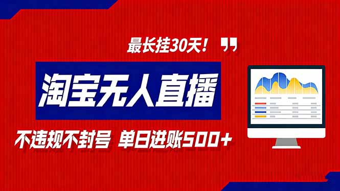 2026淘宝无人直播带货，不违规不封号，每日收益500+，最长挂30 天！-心语项目网
