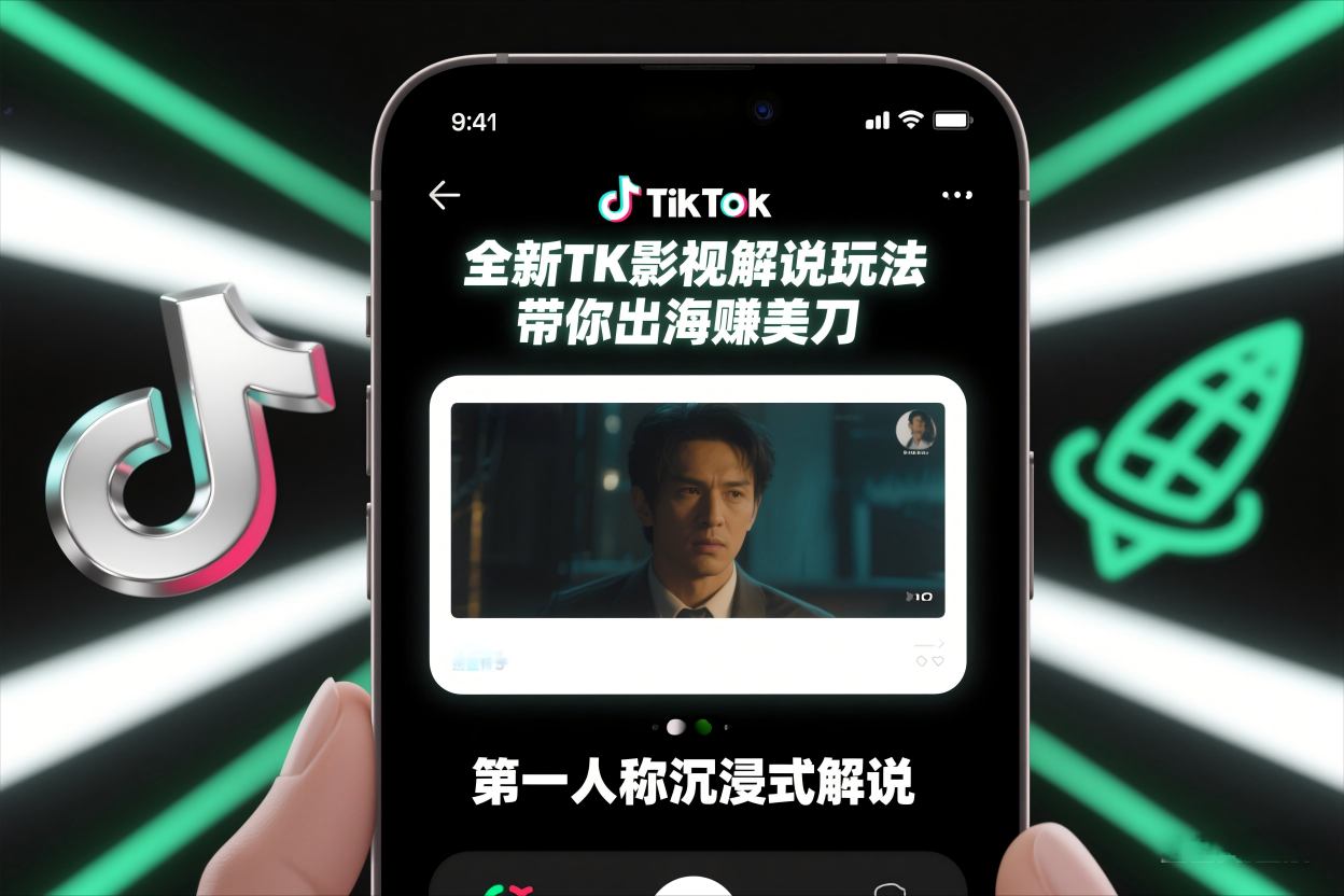 TikTok第一人称影视解说教学，全新TK影视解说玩法，带你出海賺美刀-心语项目网