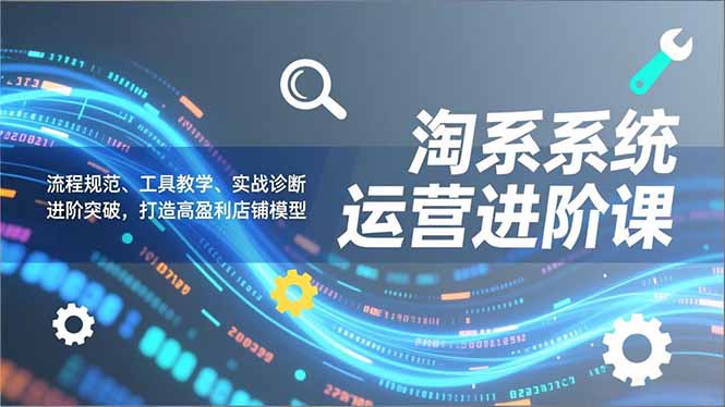 淘系系统运营进阶课2.0，流程规范、工具教学、实战诊断，进阶突破，打造高盈利店铺模型-心语项目网