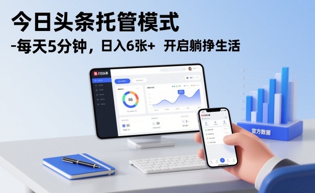 今日头条托管模式，每天5分钟，日入6张+，开启躺挣生活【揭秘】-心语项目网