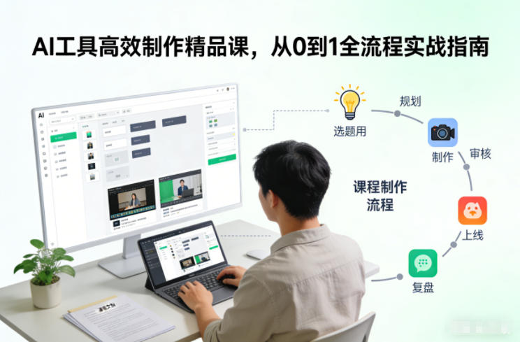 AI工具高效制作精品课，从0到1全流程实战指南-心语项目网