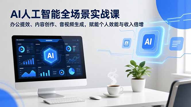 AI人工智能全场景实战课，办公提效、内容创作、音视频生成，赋能个人效能与收入倍增-心语项目网