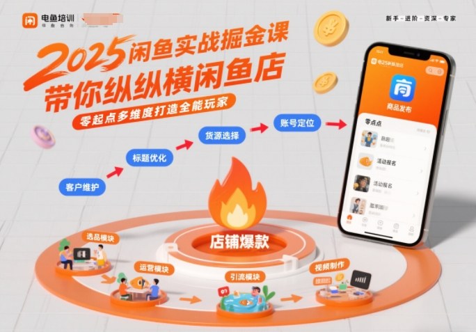 2025闲鱼实战掘金课，带你纵横闲鱼店，零起点多维度打造全能玩家-心语项目网
