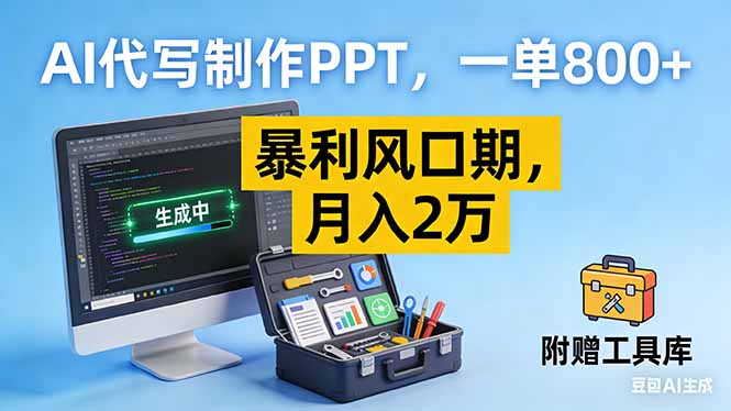 AI代写制作PPT，一单800+， 暴利风口期，月入2万【附工具】-心语项目网