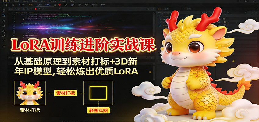 LoRA训练进阶实战课：从基础原理到素材打标+3D新年IP模型，轻松炼出优质LoRA-心语项目网