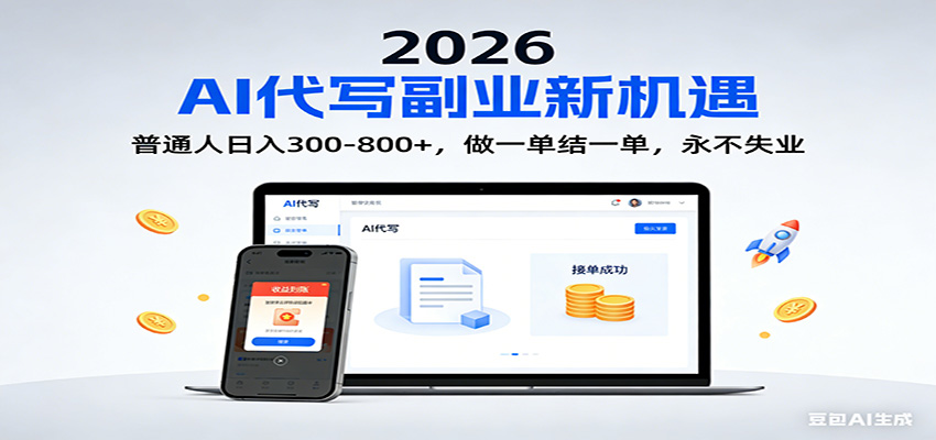 2026 副业首选!AI 代写日入 300-800,普通人0门槛,做一单结一单!-心语项目网