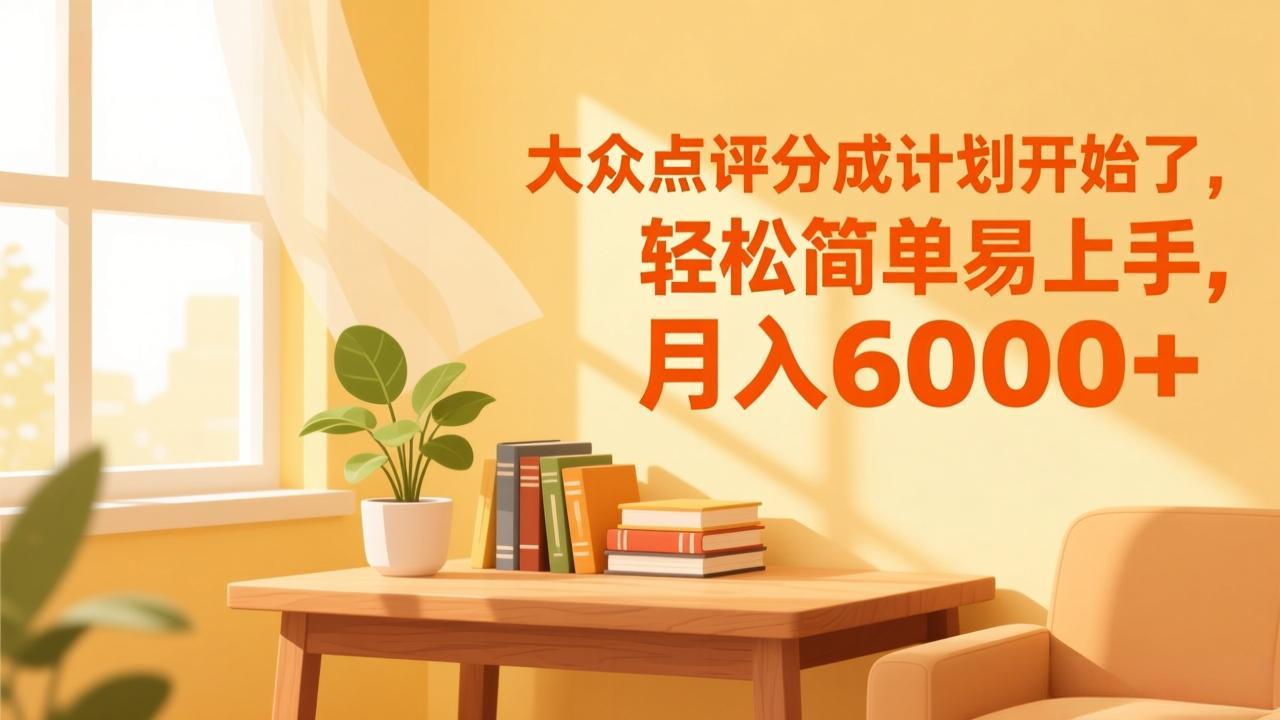 大众点评分成计划开始了，轻松简单易上手，月入6000+-心语项目网