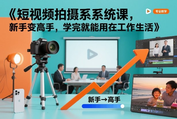 短视频拍摄系统课，新手变高手，学完就能用在工作生活-心语项目网