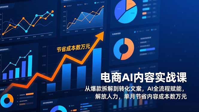 电商AI内容实战课，从爆款拆解到转化文案，AI全流程赋能，解放人力，单月节省内容成本数万元-心语项目网