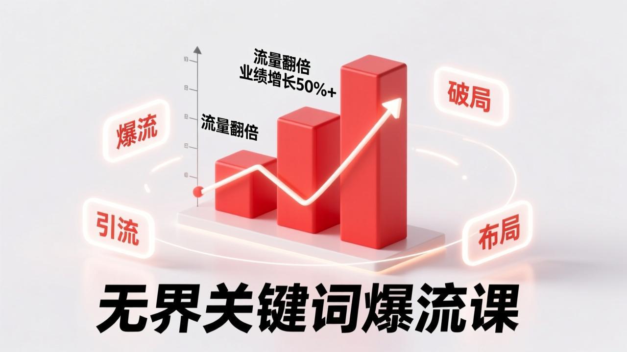 无界关键词爆流课，破局布局逻辑、阶段精准引流，实现流量翻倍，店铺业绩增长50%+。-心语项目网