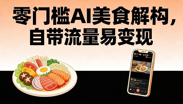 零门槛AI美食解构，自带流量易变现-心语项目网