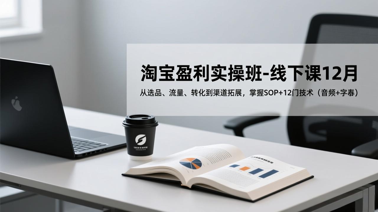 淘宝盈利实操班-线下课12月，从选品、流量、转化到渠道拓展，掌握SOP+12门技术(音频+字幕-心语项目网