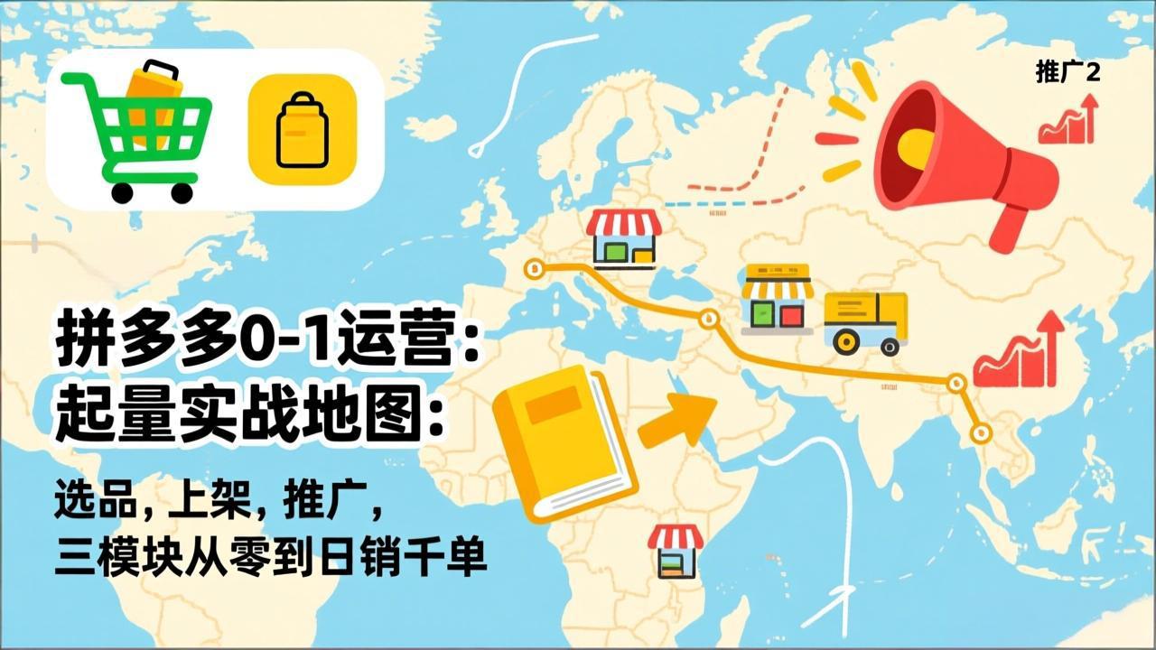 拼多多0-1运营：起量实战地图：选品，上架，推广，三模块从零到日销千单-心语项目网