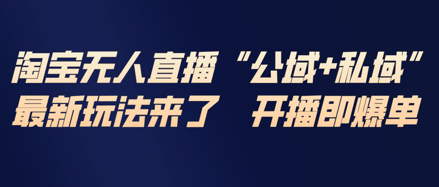 淘宝无人直播最新玩法，包含私域和公域两种玩法-心语项目网