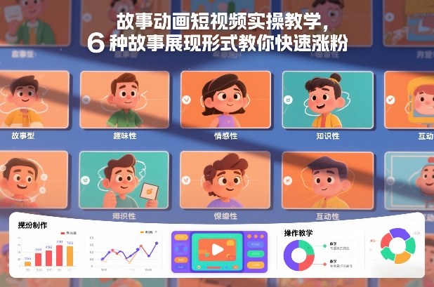 故事动画短视频实操教学，6种故事展现形式教你快速涨粉-心语项目网