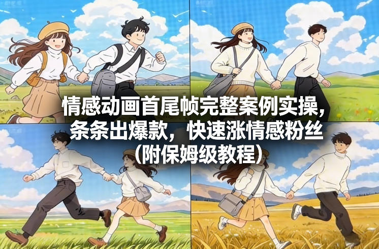 情感动画首尾帧完整案例实操，条条出爆款，快速涨情感粉丝(附保姆级教程)-心语项目网